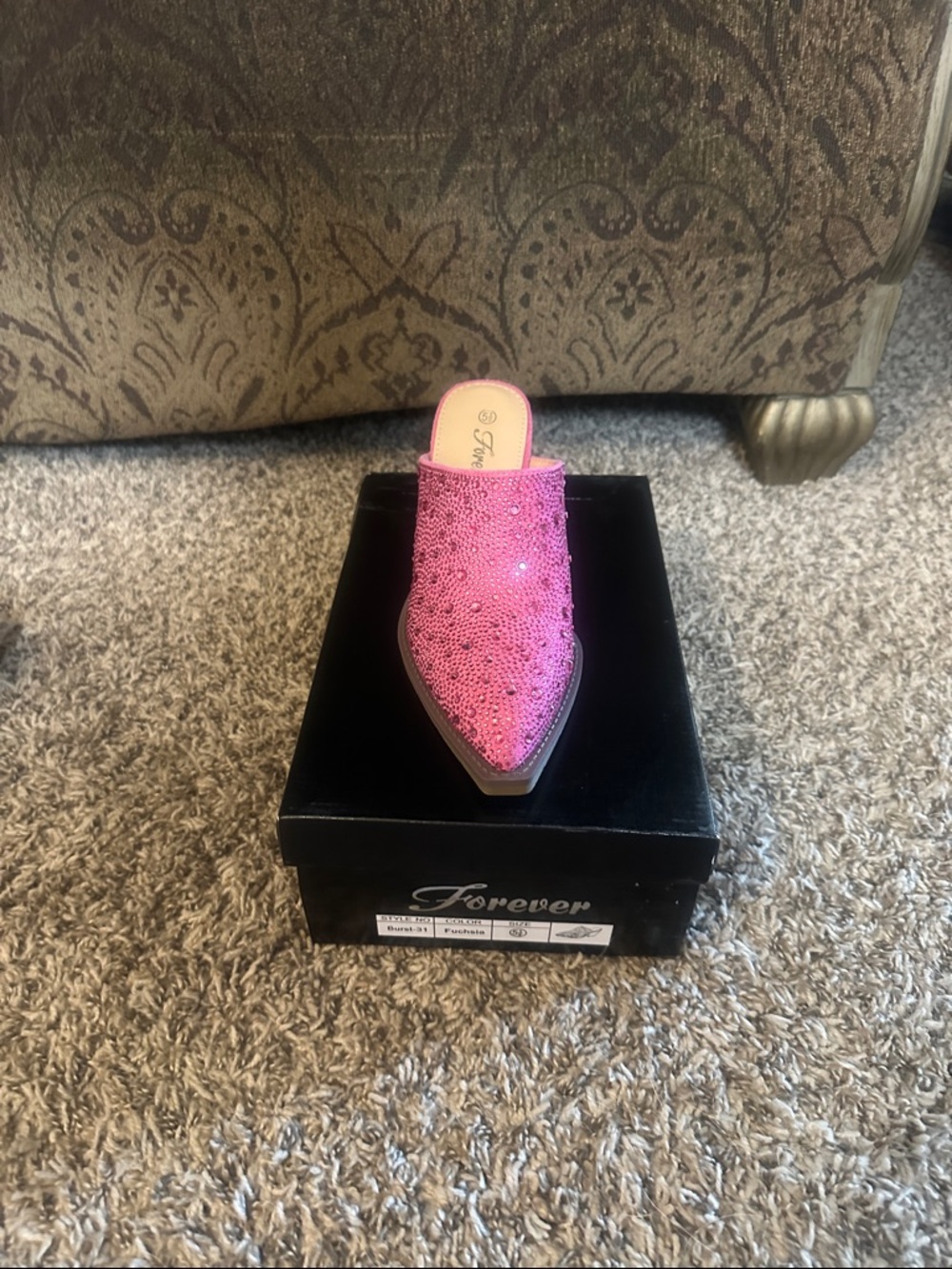 Forever Link Hot Pink Sequin Pointed Mule